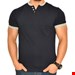 تیشرت مردانه ساده دکمه دار رنگ مشکی